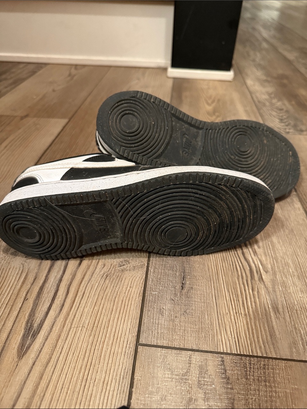 Nike Womens Court Vision Black and White Low-Top Sneakers - Picture 6 of 8